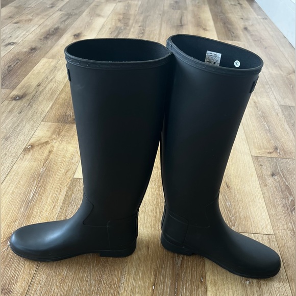 Hunter Original Refined Black Matte Tall Rain Boots Waterproof NEW - Picture 4 of 7